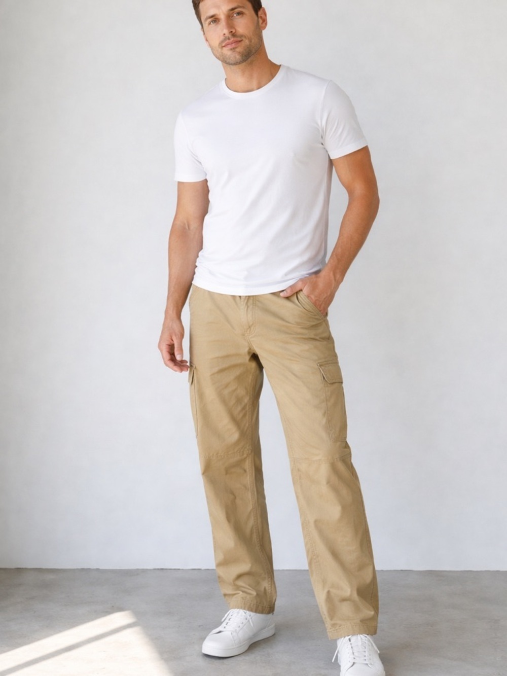 Columbia Mens 38x33 Khaki Tan Work Hiking Pants 100% Cotton
